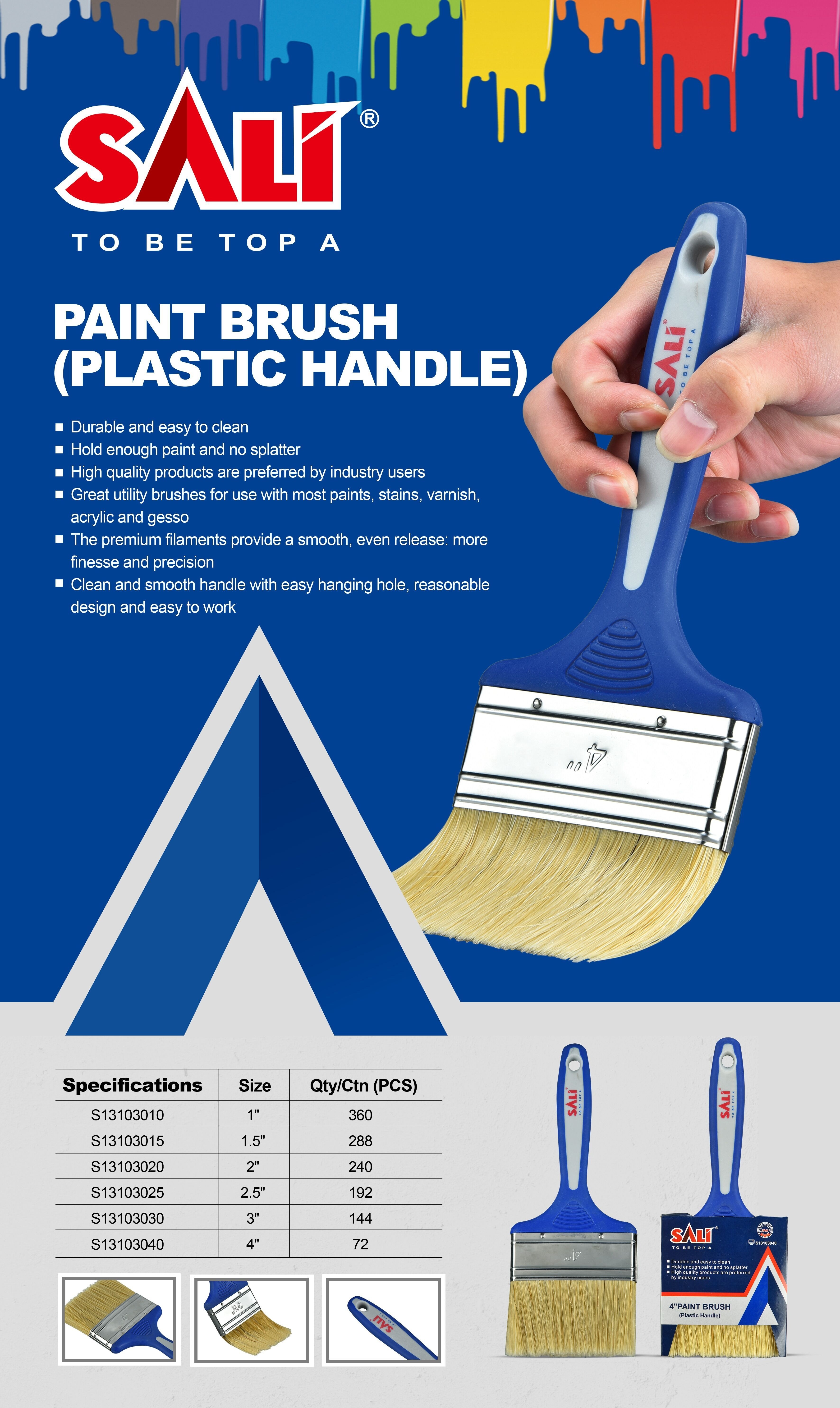 Plastic Handle Paint Brush Household Bristle Paint Brush - Temu