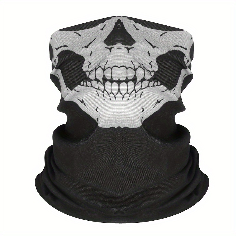 Multi functional Skull Printed Neck Gaiter Halloween - Temu