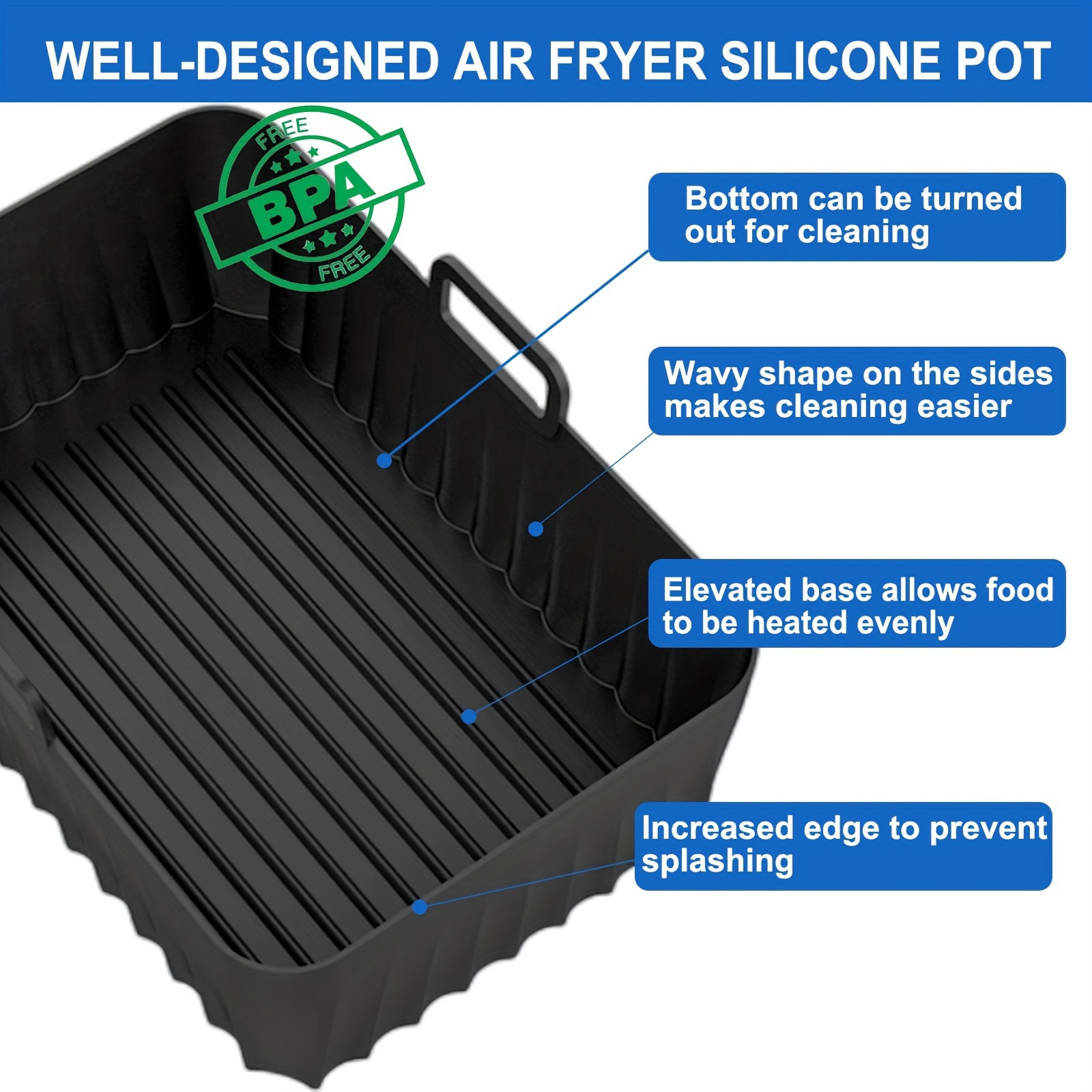 Silicone Air Fryer Liners For Ninja Dual Air Fryer Af400uk & Tower