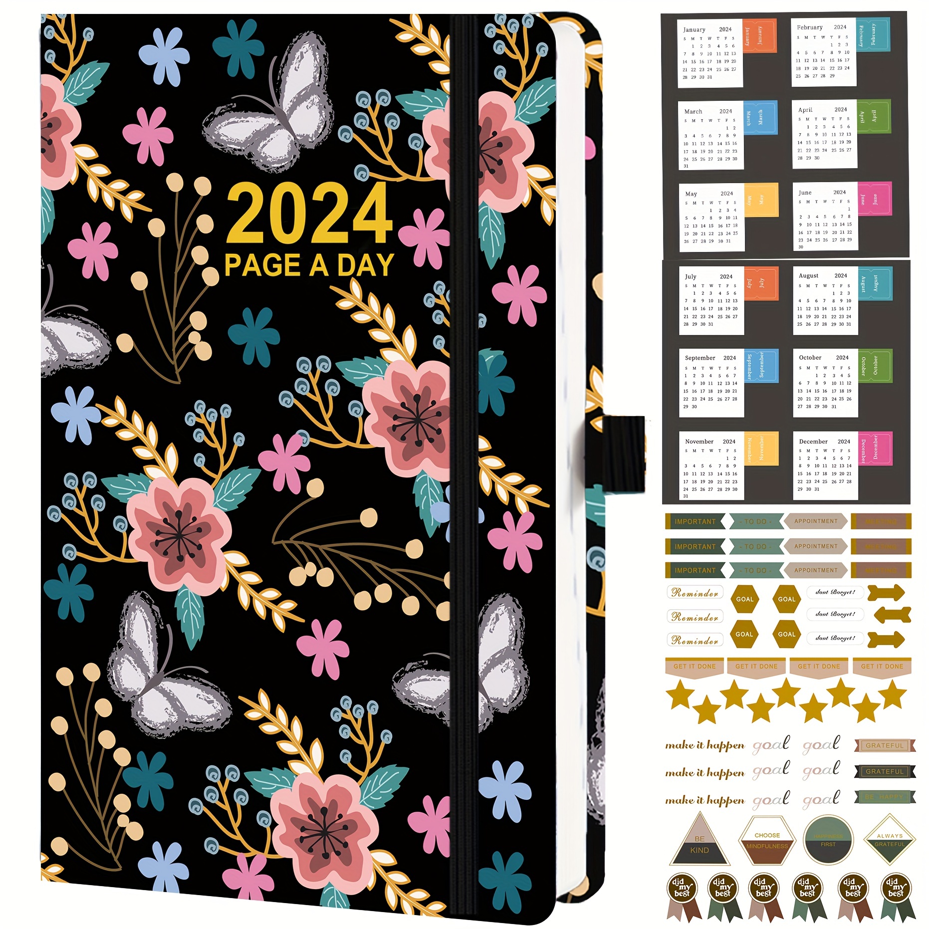 Premium 2024 A5 English Project 3d Cover Calendar Planner - Temu Italy