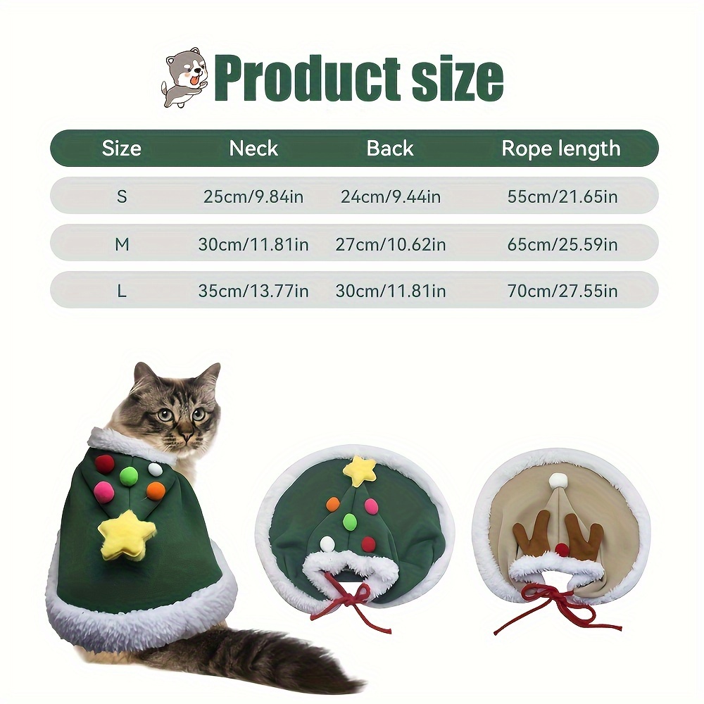 pet christmas cape disfraz gato juego rol santa claus ropa Temu