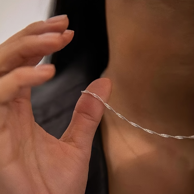925 Sterling Silver Chain Necklace Without Pendant