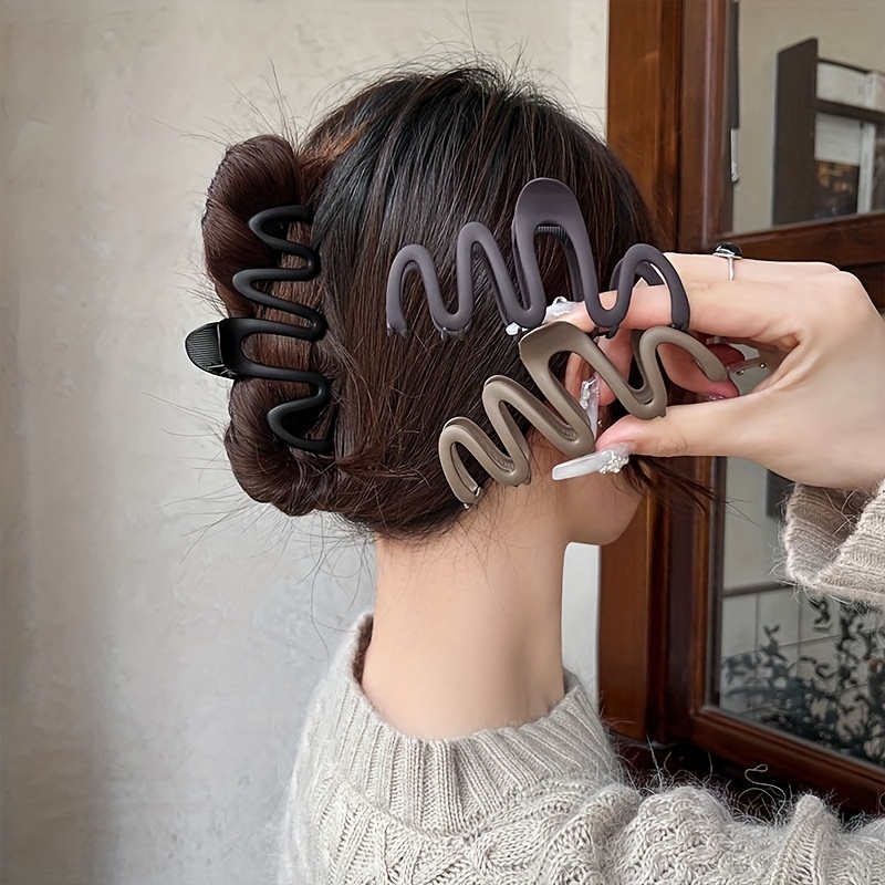 Feminino elegante preto branco xadrez cabelo garra grande retângulo  acrílico grampo de cabelo caranguejo menina acessórios para o cabelo