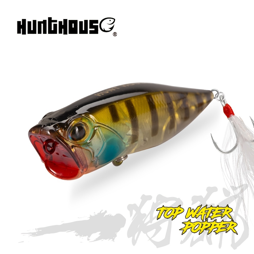 Hunthouse Fishing Hard Mini Popper Lure Topwater Floating - Temu