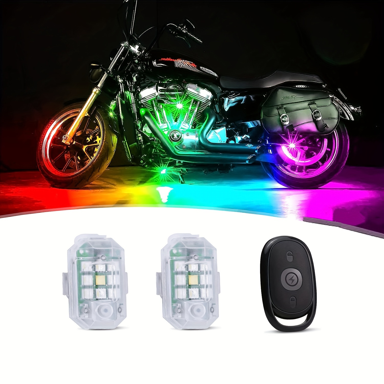  Wireless LED Strobe Light with Remote, High Brightness 7 Colors  USB Rechargeable Flashing Lights for Car, Trucks, Motorcycle, Bike,  Vehicles, Drone, Riding Anti-Collision Night Signal Light (2Pcs) :  Automotive