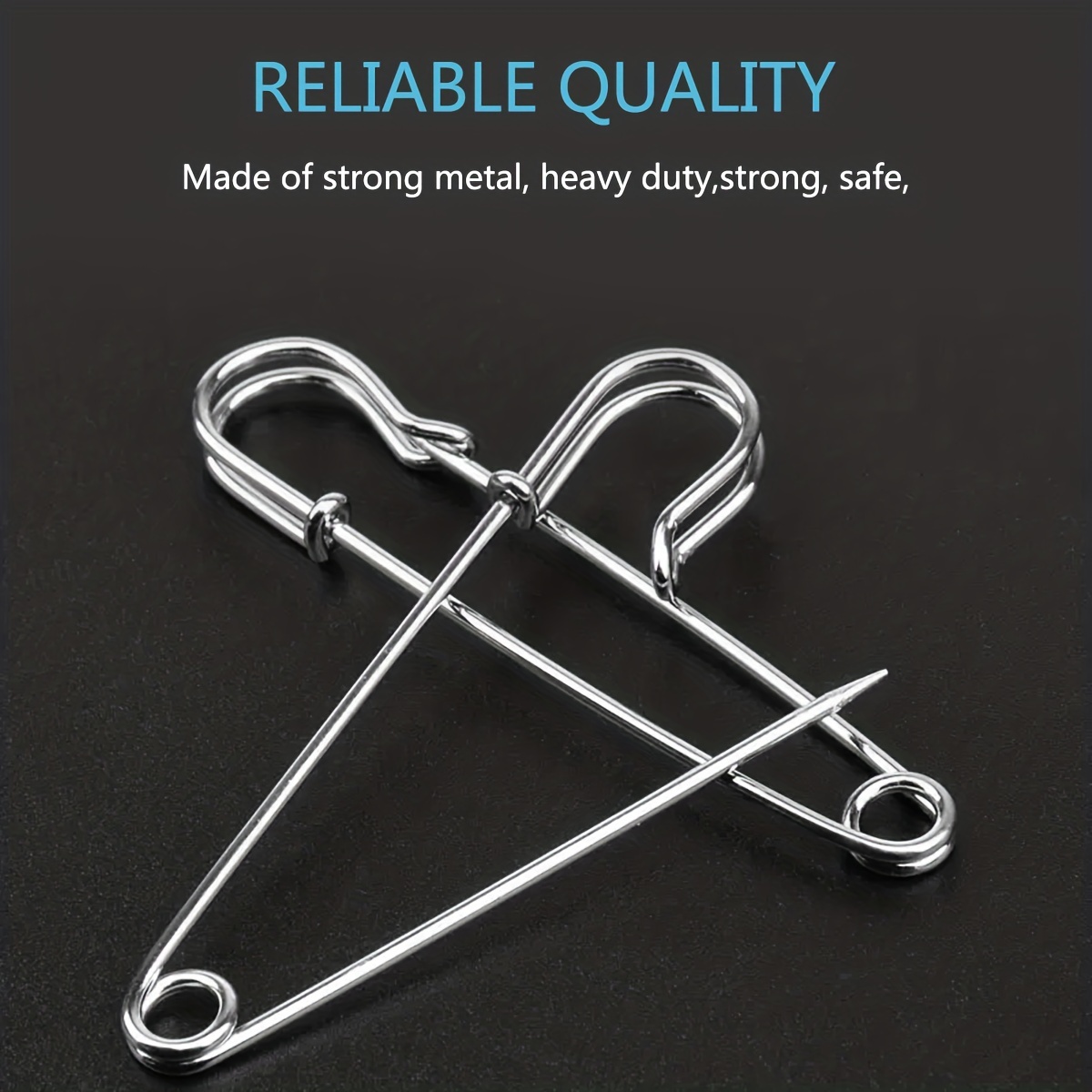 Trimming Shop Large Safety Pins Stainless steel xl safety pin Strong Heavy  Duty for Crafts, Laundry Bag, Blankets, Curtains, Jewellery, Costume, 50mm,  10pcs 