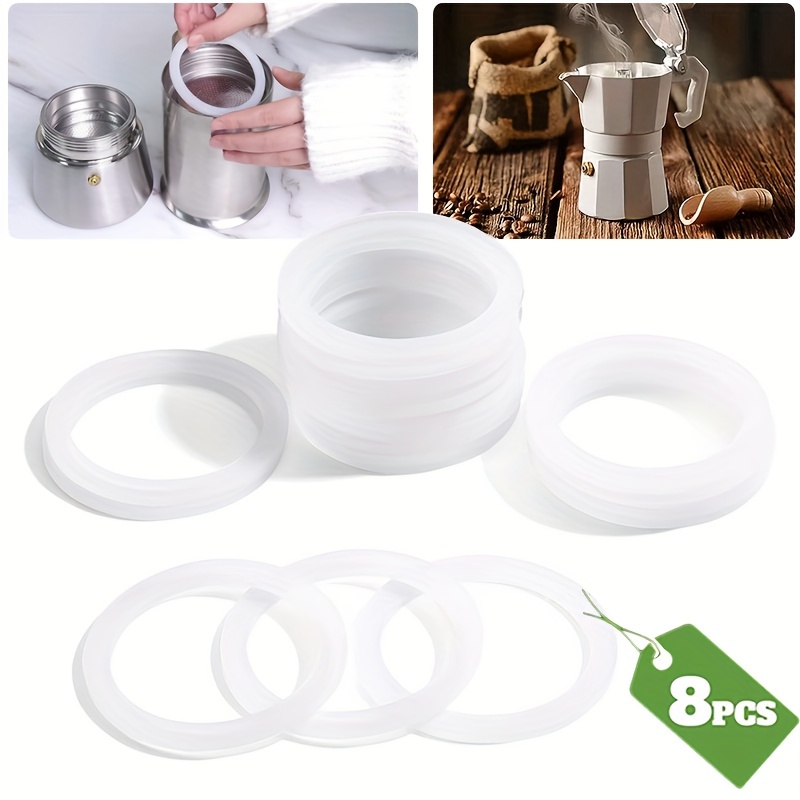 Joint et filtre Cafetière Universel pour Pièces de rechange Moka (2 x  Anneau de Tenue en Silicone + 1 Filtre en Acier) (6 TzzE) : :  Cuisine et Maison