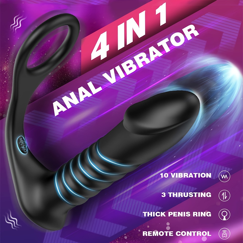 Anal Plug Vibrator Penis Ring 10 Kinds Vibration Expansion Temu