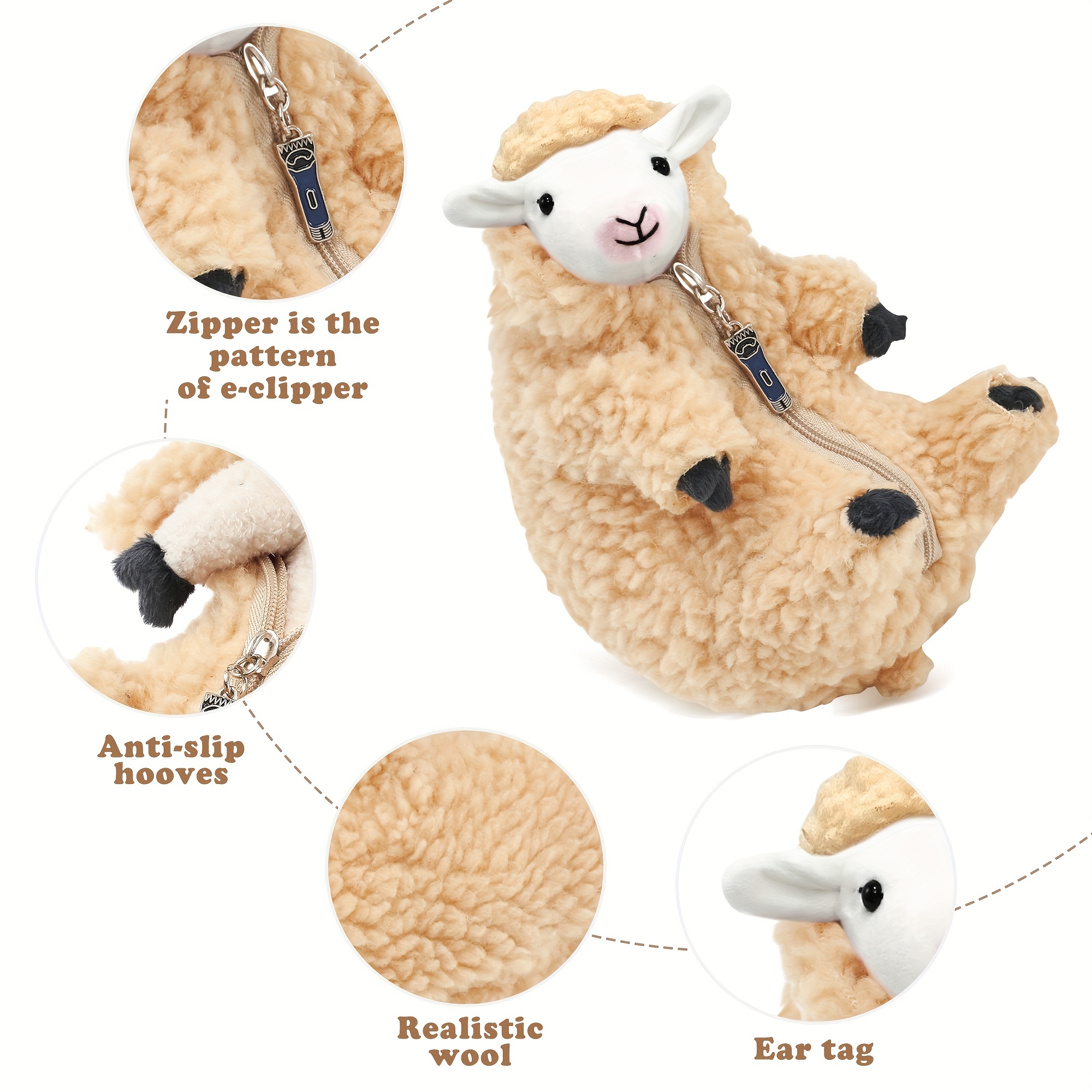 Peluche Kawaii, mouton rasé, animal en peluche d'agneau drôle, peluche  mignonne, copain d'animal de compagnie endormi, animaux en peluche de  mouton meilleur cadeau d'anniversaire pour les femmes filles Bo