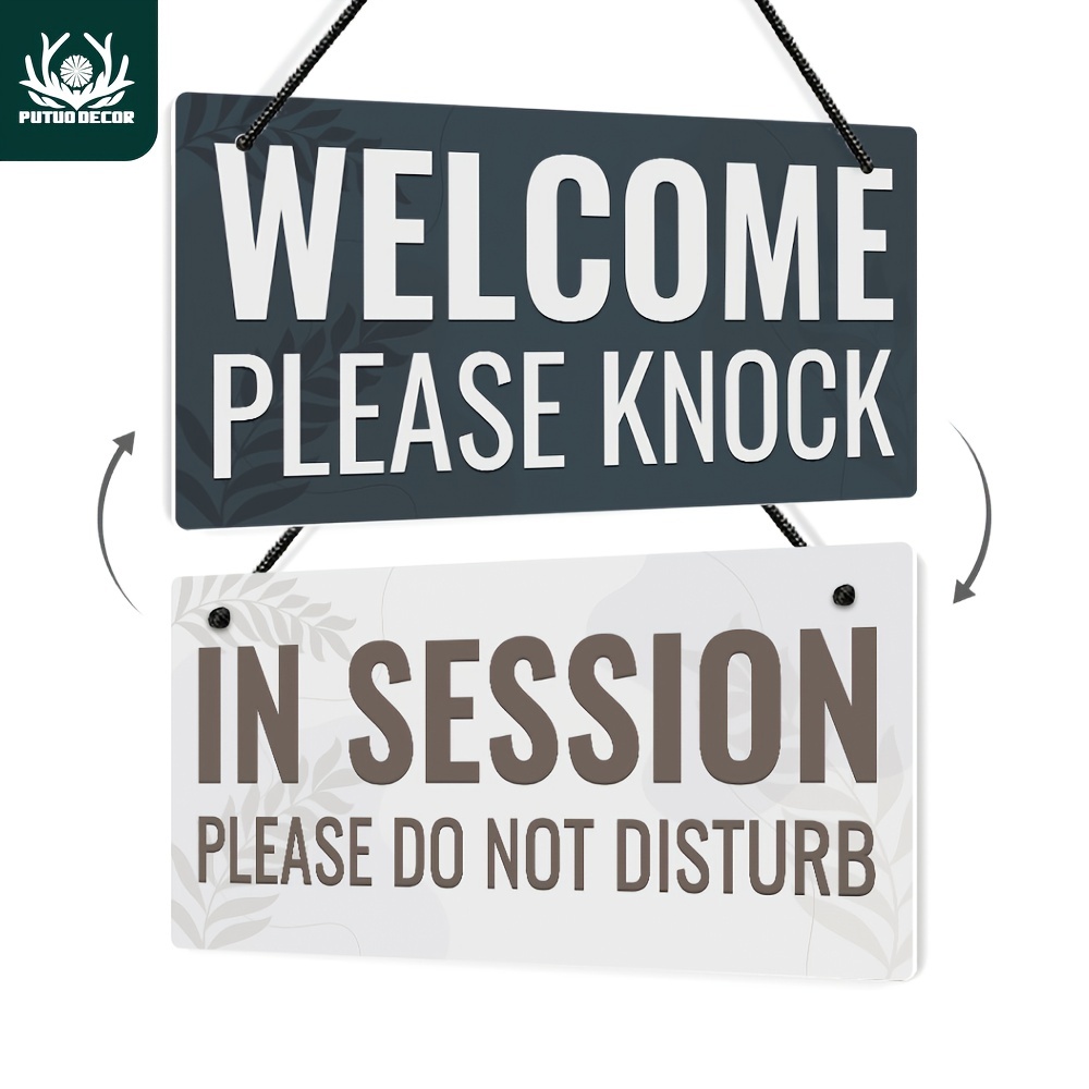  Letrero de privacidad, con texto en inglés «Do Not  Disturb/Please Knock/Out of Office/in a Meeting», letrero para puerta de  oficina que permite a otros saber si estás disponible o no (5