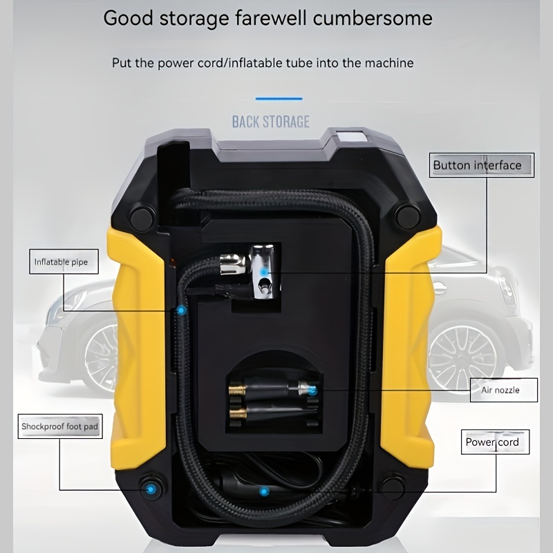 120w Compresor Aire Portátil Automóvil Bomba Inflable - Temu