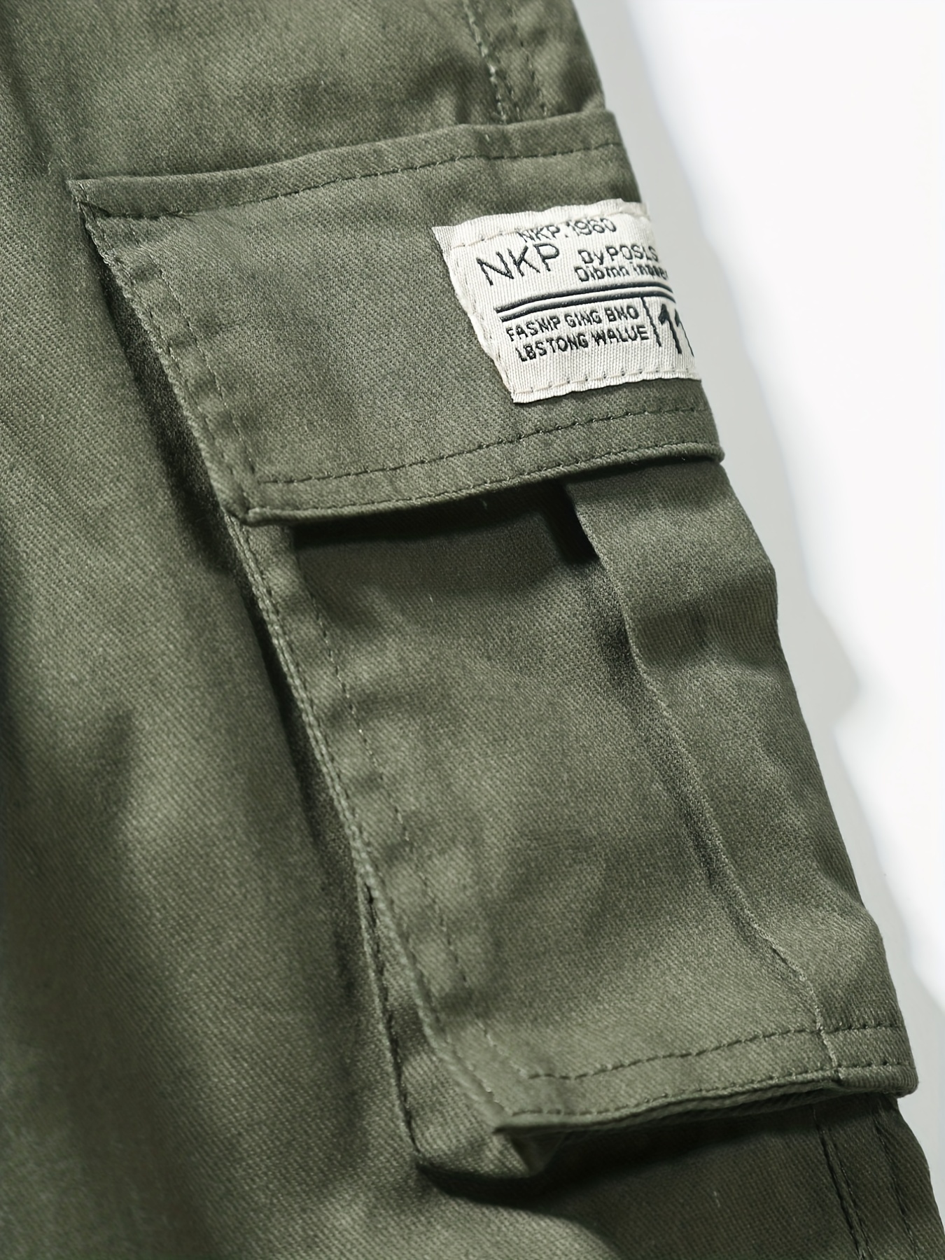 Pantalon cargo métallisé poche à rabat et cordon de serrage