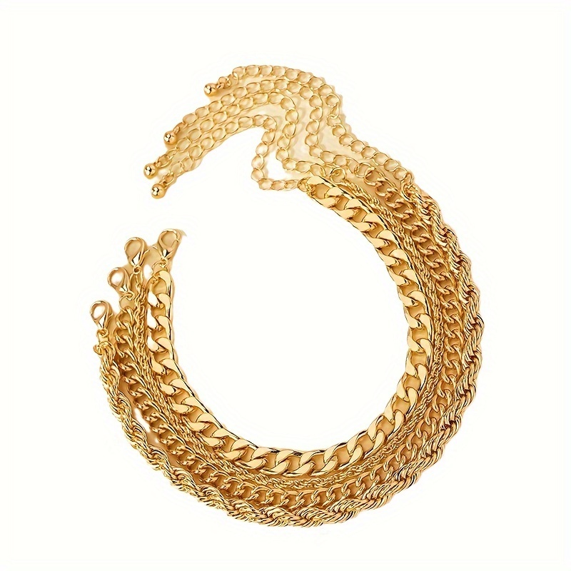 Stylish 4 Layered Bracelet with Retro Chain Design