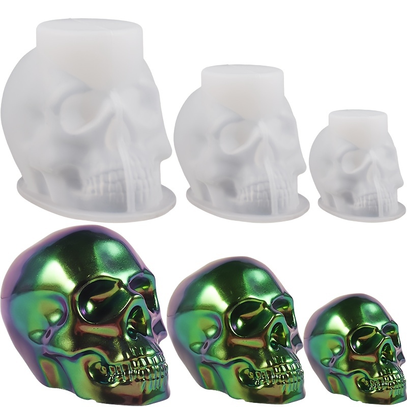 Voyyphixa Skull Molds for Resin Epoxy, Skull Head Resin Mold Ghost Silicone  Mold Resin Casting 3D Skeleton Mold DIY Jewelry Box, Halloween Candy Bowl