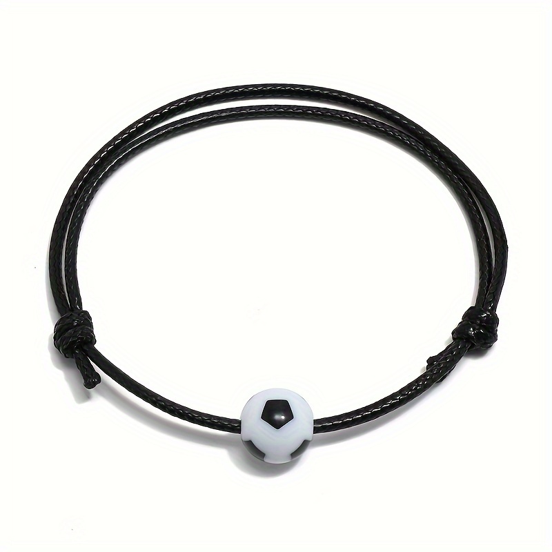 1pc Simple And Cool Football Fan Adjustable Bracelets, Fashionable Sports Bracelets, Commemorative Gifts, For Men