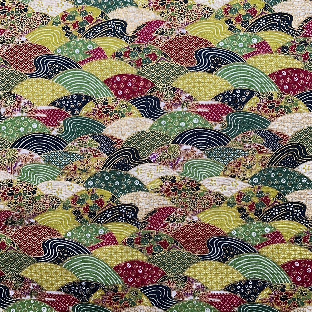 Geometric Cotton Fabric for DIY Kimono Handicrafts