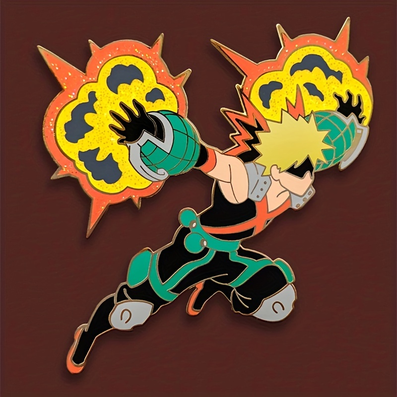 Anime Fire Brooch for Men