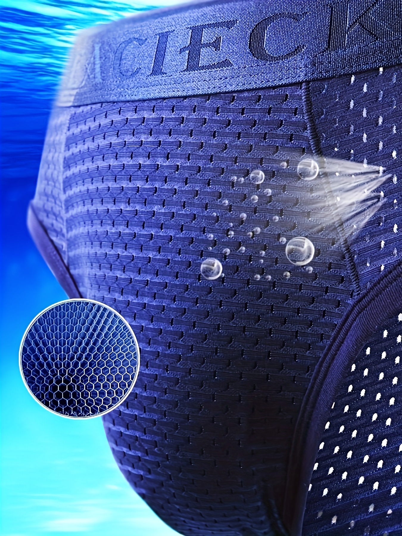 Men's Ice Silk Cool Briefs Mesh Hole Breathable Skin - Temu