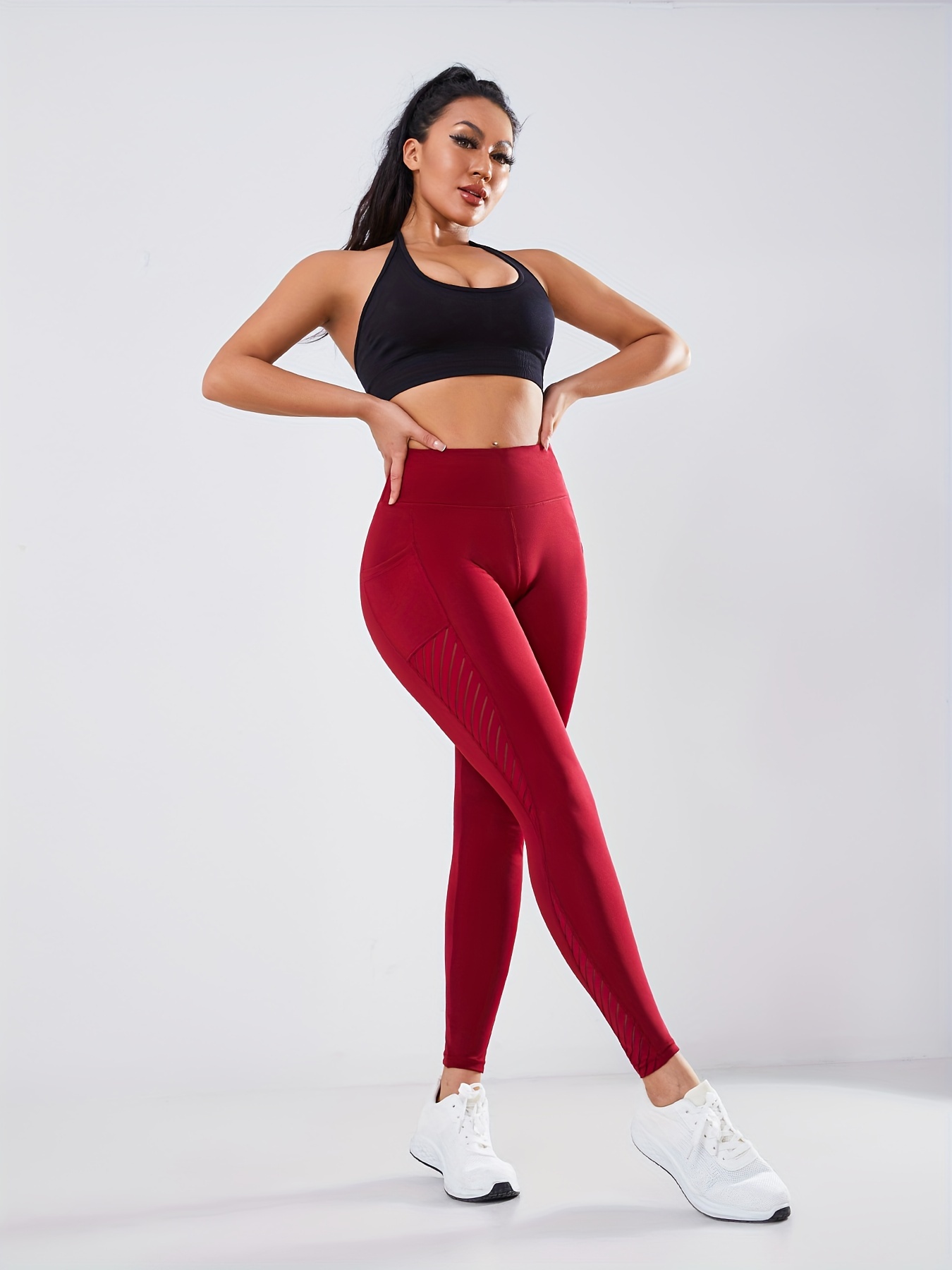 New Women YOGA Sports Running Pants Slim Mesh Leggings Stretch Fitness  Trousers – Essish