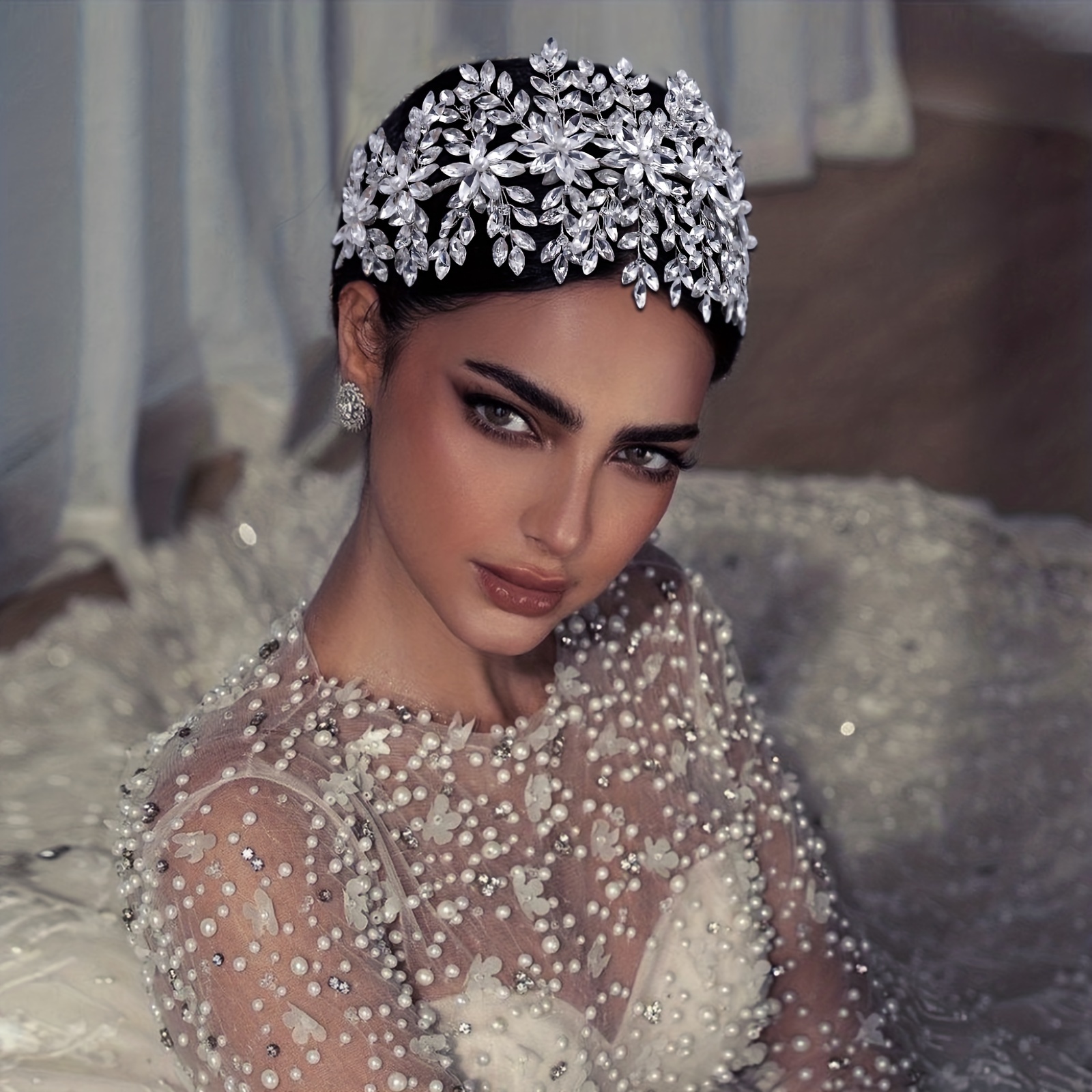 Rhinestone Bride Wedding Headpiece Crystal Bridal - Temu