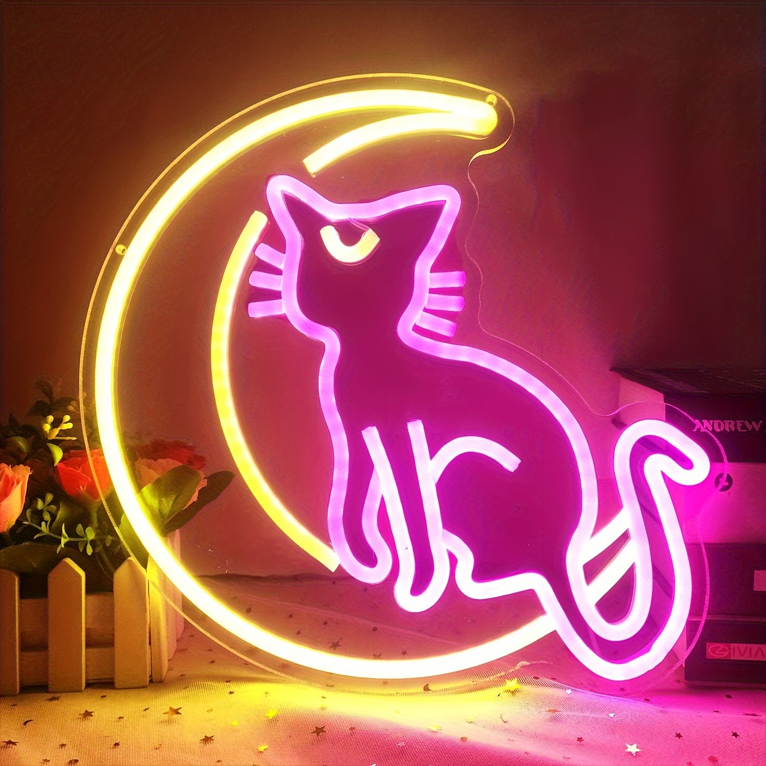 Led Butterfly Cute Cat Neon Sign Decoration Night Light Home - Temu