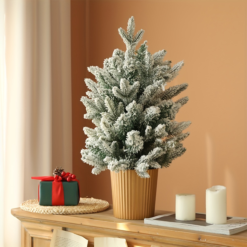 Snowy White Christmas Tree Ornament Perfect For Desktop - Temu