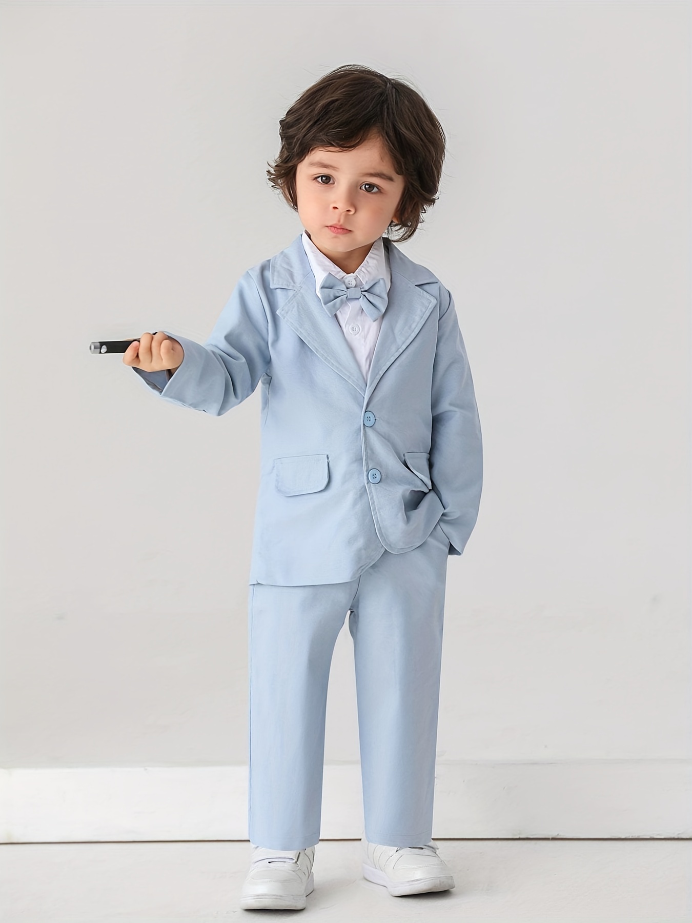 Boys Gentleman Pants Suit Bowknot Fashion Outfit - Temu