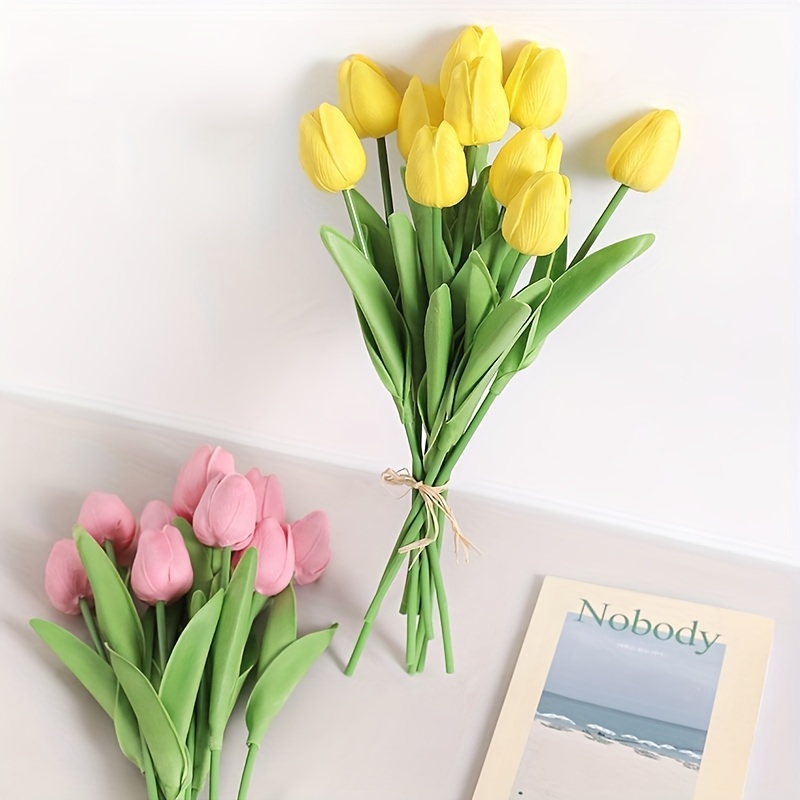 Multicolor Tulips Artificial Flowers Takealot Faux Tulip Stems Real Feel PU  Tulips For Easter Spring Wreath Wedding Bouquet From Aobo_shop, $0.37