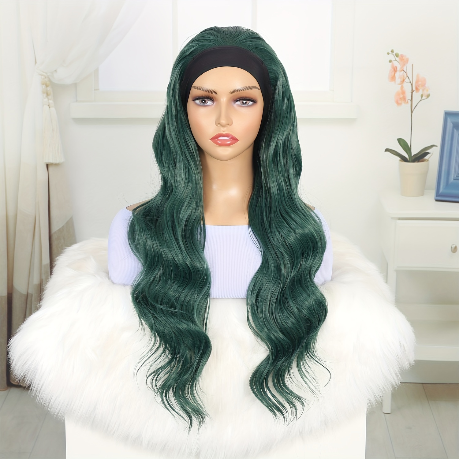 Headband Wig Synthetic Hair Wigs Head Band Long Body Wavy Temu