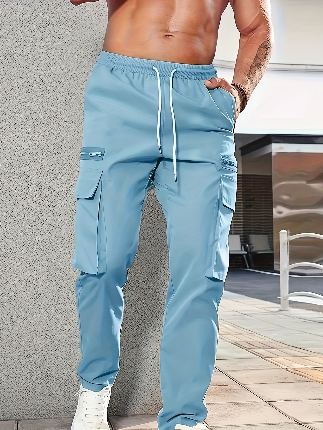 Joggers Bolsillos Cremallera Hombre Pantalones Deportivos - Temu Chile