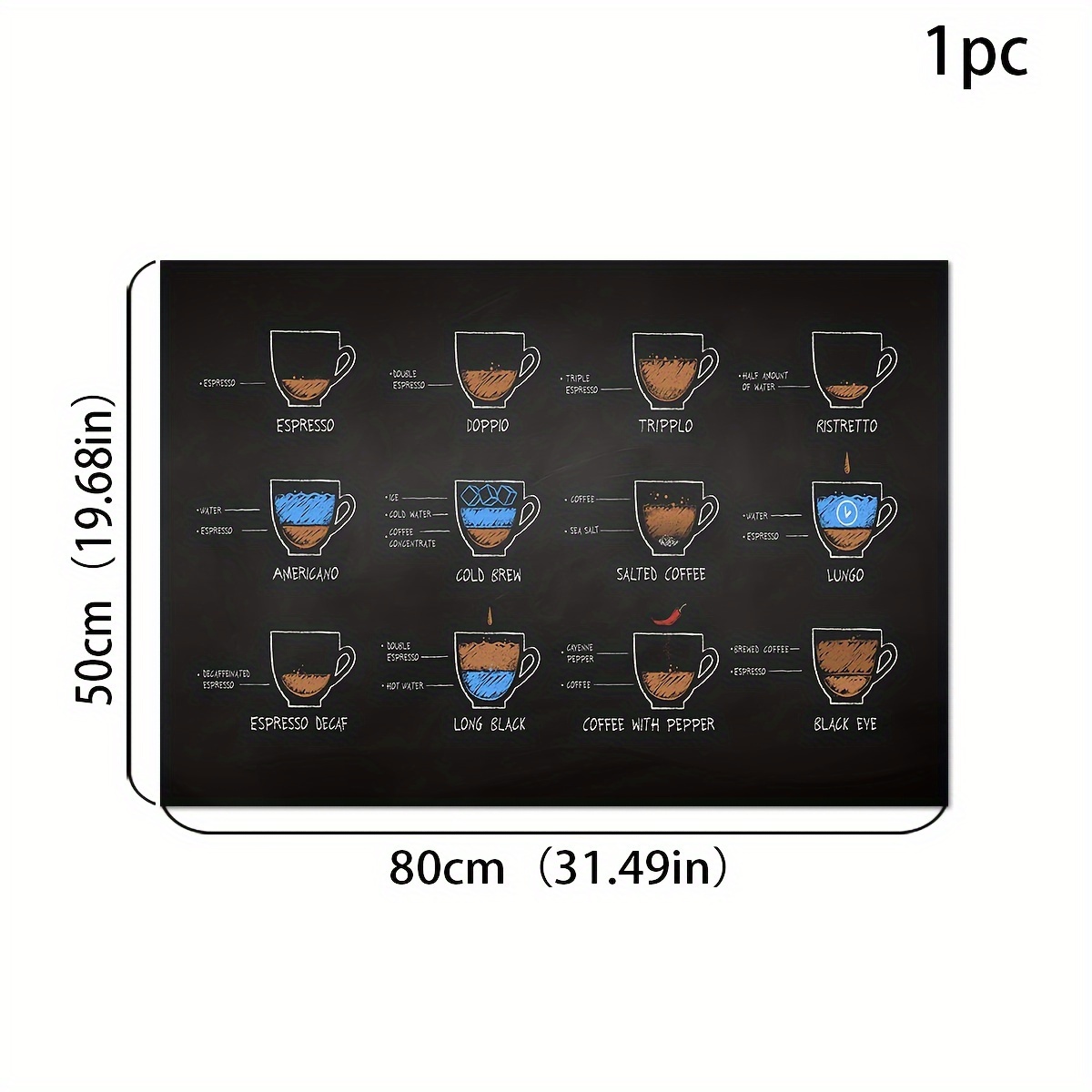 1pc, retro coffee patterns, moisture-proof absorbent coffee pads