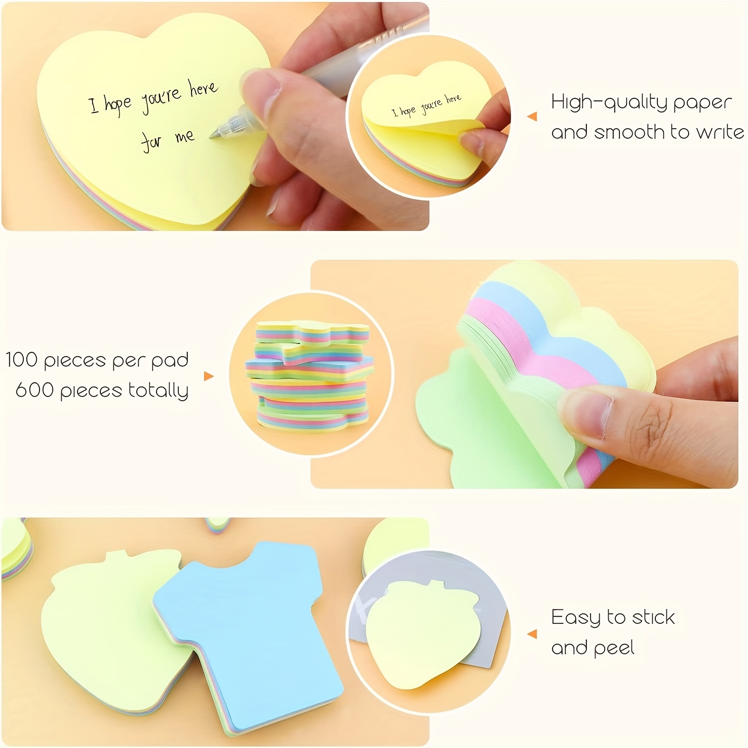 100 Sheets Colorful Sticky Notes Self Sticky Note Pads