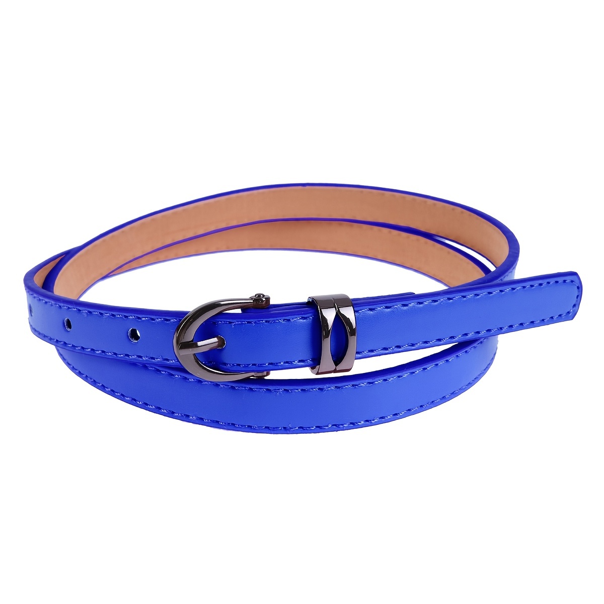 Leather Belt Women Belts for Women Skinny Belt Blue Leather 