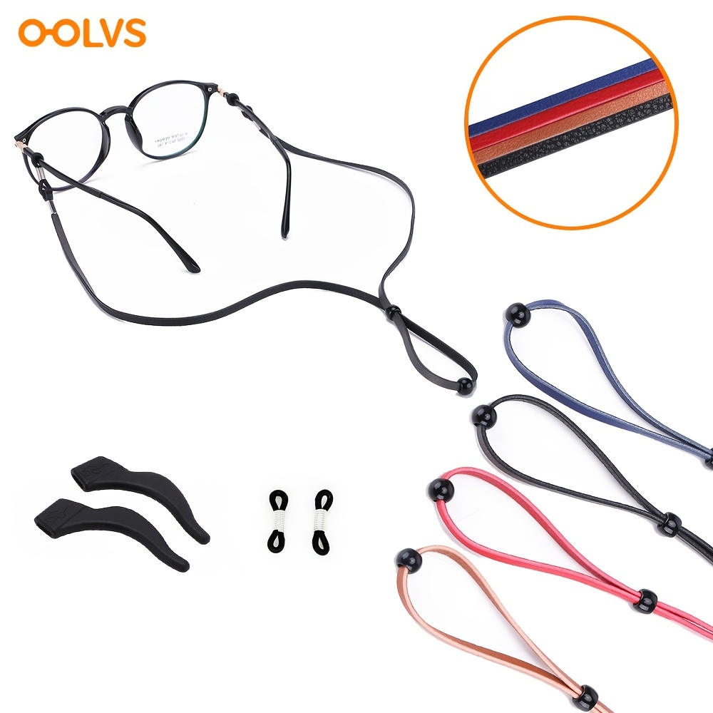 4 Pack Eyeglasses Holder Strap Cord, Eyeglass Retainer, Premium Leather  Eyeglasses String Holder Chain Necklace, Glasses Cord Lanyard (4 Colors)