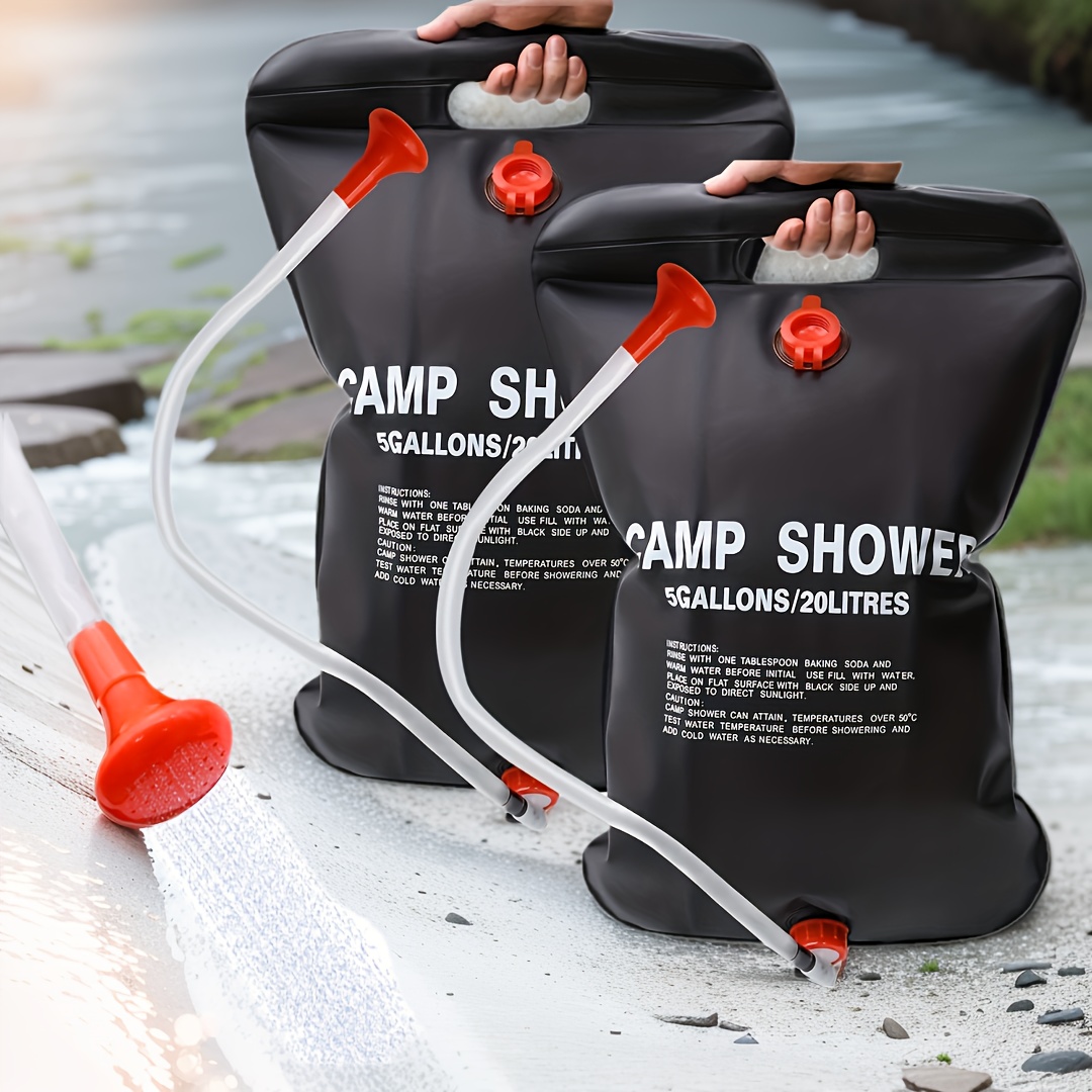 

Portable Solar Shower Bag - 5 Gallons/20l With Removable Hose And On-off Switchable Shower Head For Camping, Beach, Swimming, And Outdoor Travel - Convenient