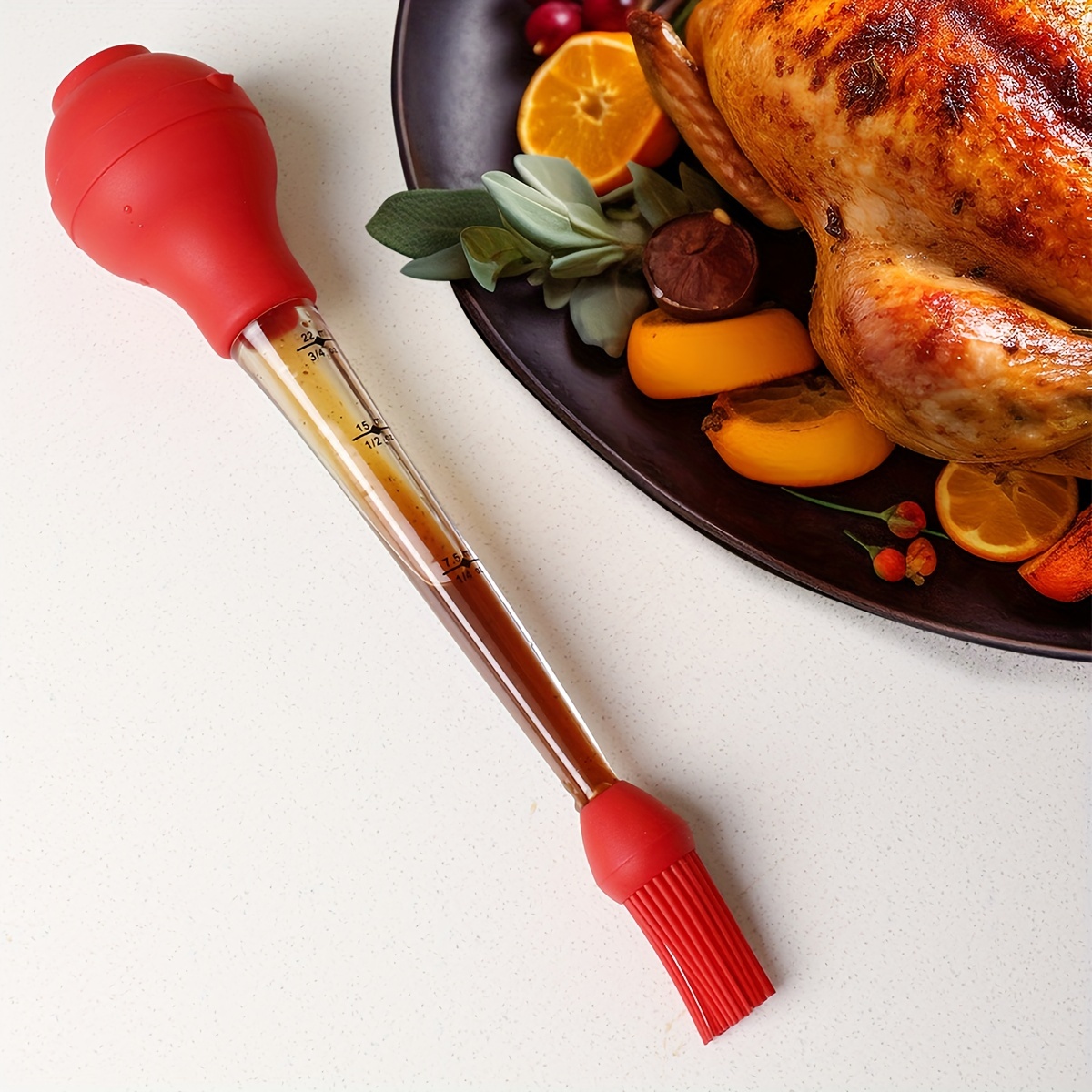 Dropship Silicone Cooking Brush Baking Roasting Grilling Baster With  Marinade Needles For Turkey, Beef, Pork, Chicken to Sell Online at a Lower  Price