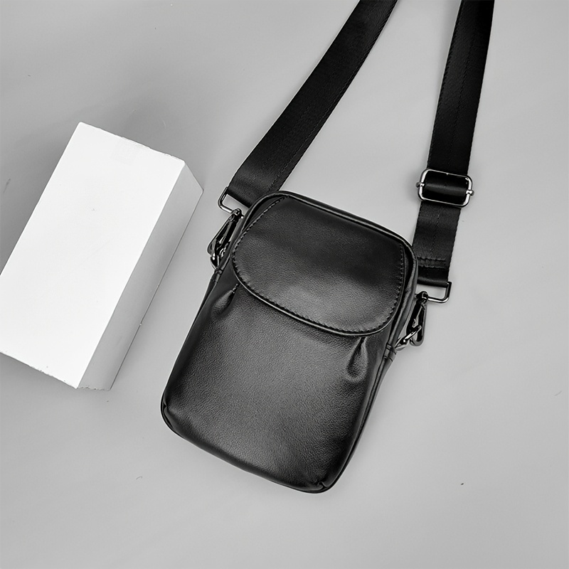 Men's Leather Crossbody Bag, Mini Man Purse Small Side Bag For Men