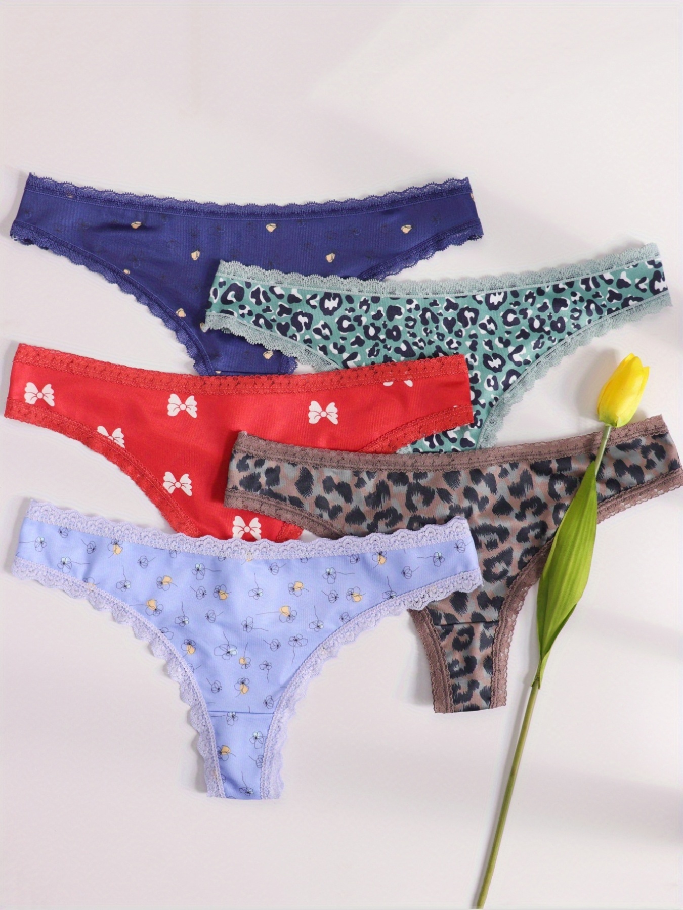 6 Pcs Thong Underwear For Women, Floral Print Breathable Cotton Womens  Thongs Underwear Seamless Thongs For Women