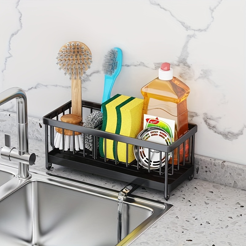 Kitchen Sink Caddy 304 Stainless Steel Sponge Organizer - Temu