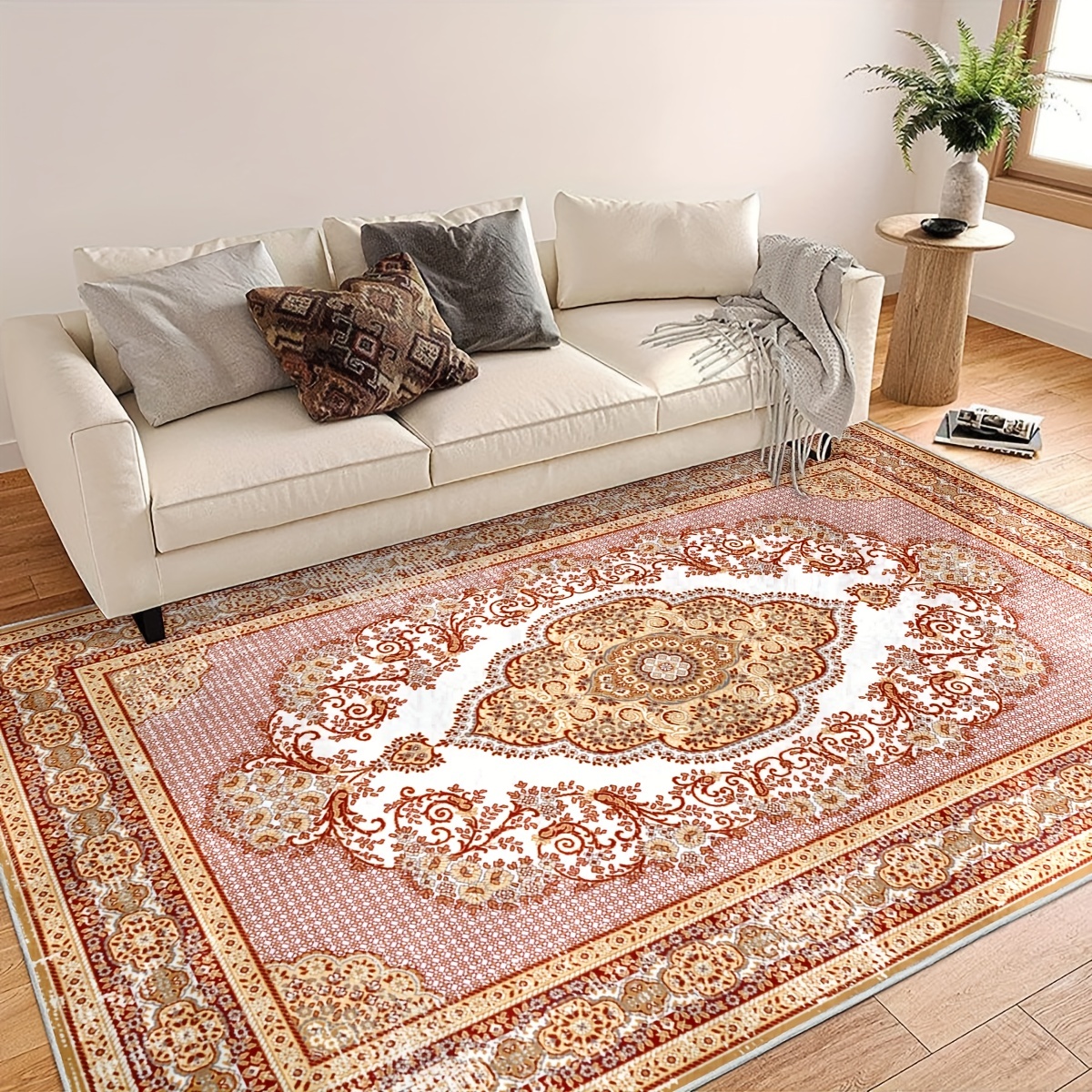 Bohemian Patterned Door Rug Dirt Resistant Home Living Room - Temu