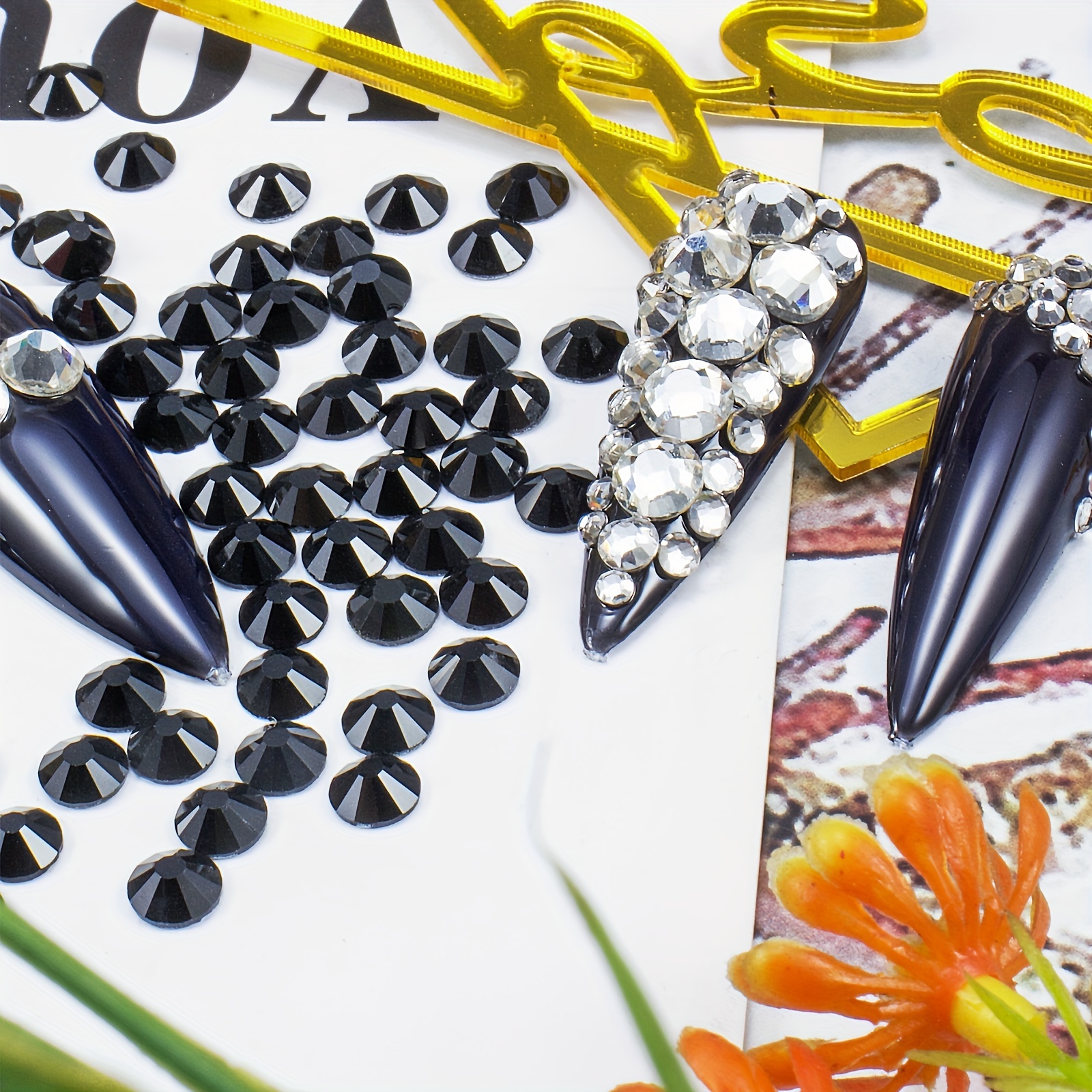  BELICEY Jet Black Crystal Rhinestones for Nails Design 2120Pcs  Nail Art Rhinestone Beads Flatback Gems for Nail Arts Multi Shapes Glass  Rhinestones for Nail DIY Makeup Clothing Crafts Art : Beauty