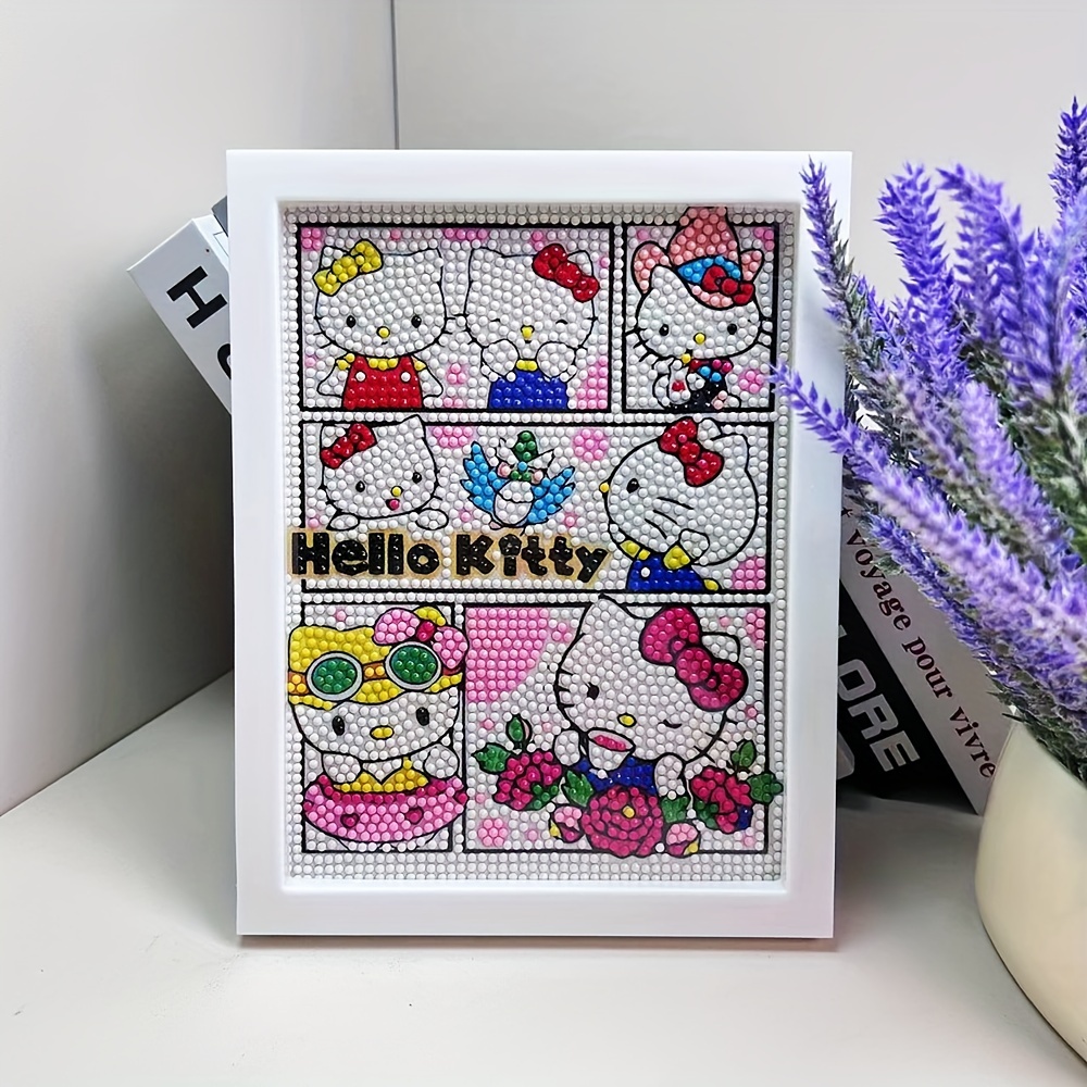 30*40cm/11.8*15.75in Hello Kitty Diamond Art Painting Kit Sanrio Kuromi  Full Round Diamond Mosaic 5D DIY Diamond Art Home Decoration