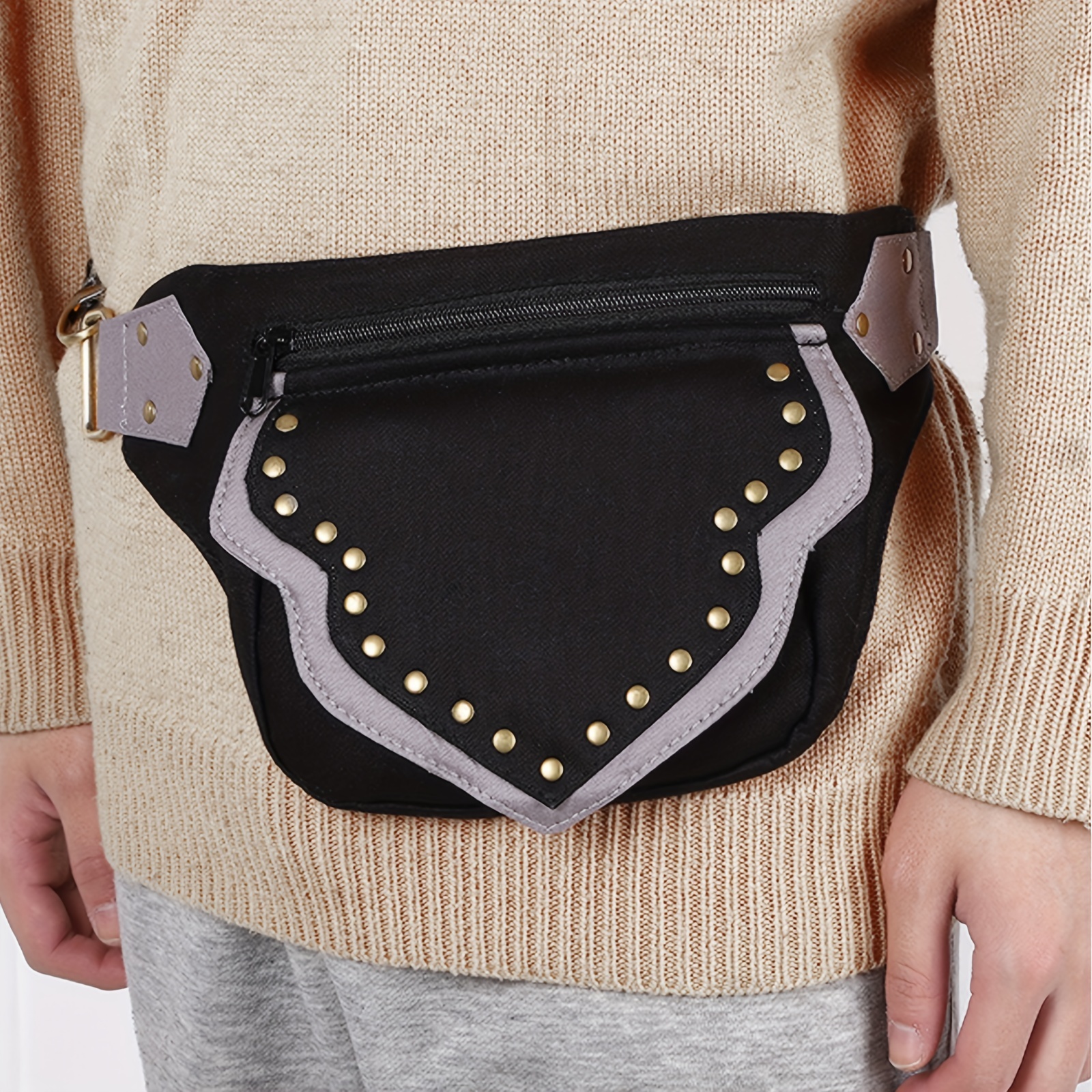 Punk Style Retro Pu Leather Waist Bag, Thigh Strap Leg Bag, Casual Small  Square Bag For Women, Fanny Bag Multi-functional Outdoor Mobile Phone Bag  Card Case, Outdoor Waist Bag For Camping Hiking