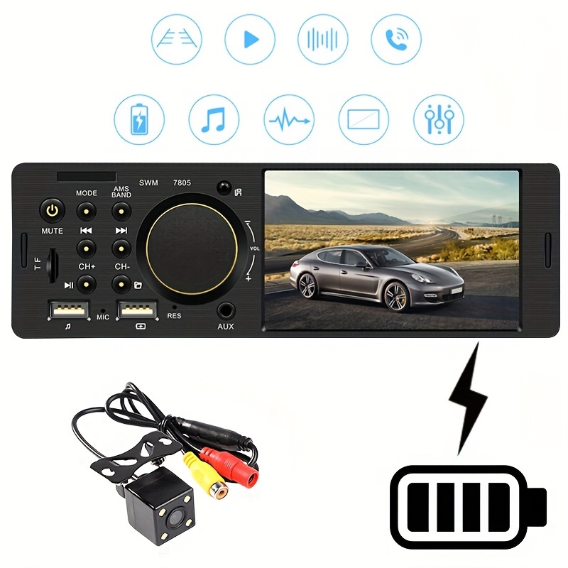 Radio Estereo De Pantalla Para Coche Carro Pantalla Tactil 1 Din único  Bluetooth