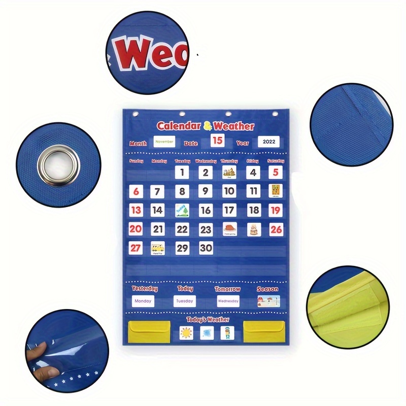 Weather Calendar Card Hanging Bag Calendar Weather Pocket - Temu