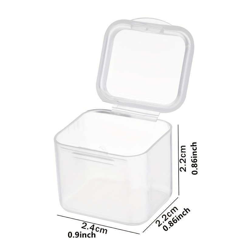 10pcs Mini Storage Box Transparent Square Plastic Boxs, Earrings Jewelry  Packaging Storage Small Square Box Jewelry Organizer
