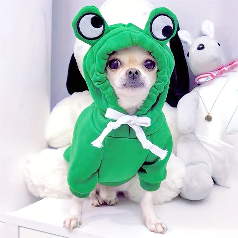 

1pc Frog Shaped Pet Clothes Thermal Pet Sweater, Cute Cartoon Dog Hoodie For Small Medium Dogs Cats