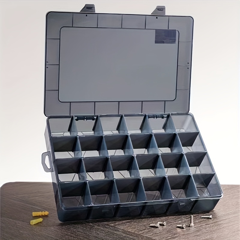 1pc 3 Grids Compartment Plastic Storage Box Jewelry Earring Bead Screw  Holder Case Display Organizer Container