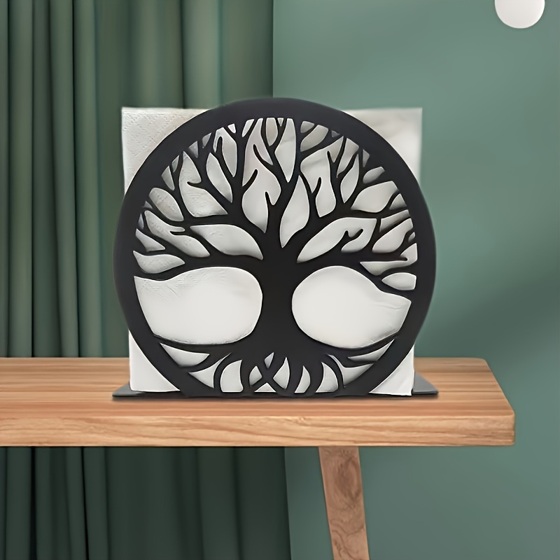 

1pc -inspired Metal Tree Of Life Holder - Decorative Kitchen & Dining Room Napkin Dispenser With