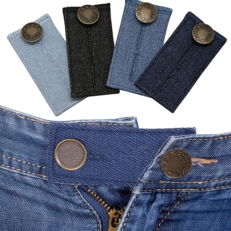Comfy Clothiers Flexible Button Waist Extenders for Pants Shorts, Skirts - 6-Pack - Black